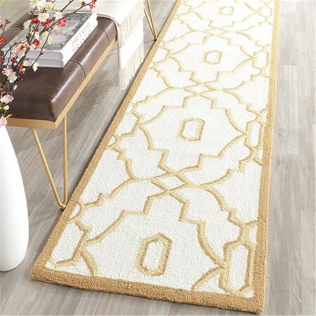 Safavieh Four Seasons Hand Hooked Runner Rug- Ivory - Tan- 2 ft. 3 in. x 8 ft. FRS237J-28